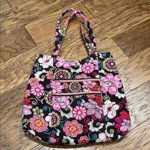 Vera Bradley Pink and Black Floral Tote
